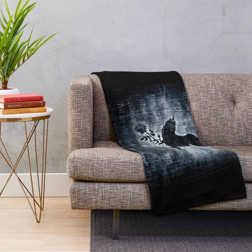 Nevermore Plush Blanket featuring a raven, inspired by Edgar Allan Poe