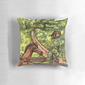 A soft, plush pillow featuring a serene landscape of the New Forest in Hampshire, England.