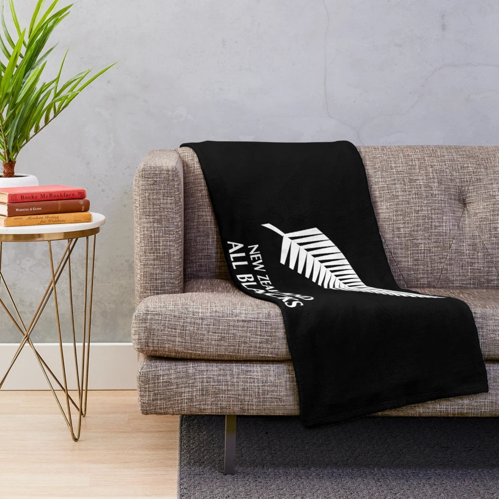 New Zealand All Blacks Inspired Plush Blanket for Rugby Fans