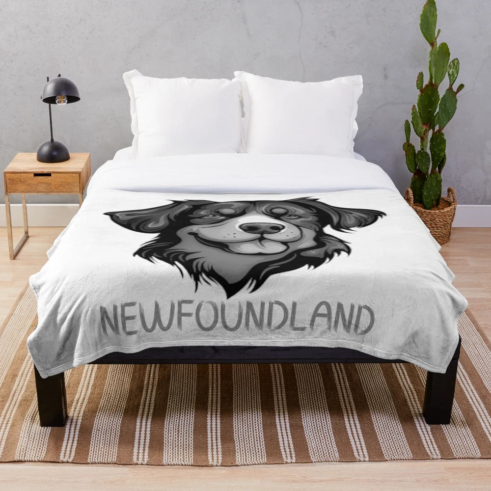 Newfoundland growlers plush blanket featuring legendary Newfoundland dog