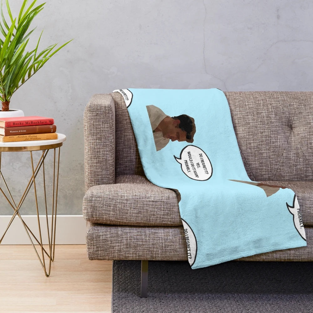 Nick Miller inspired plush blanket featuring quotes from the TV show New Girl