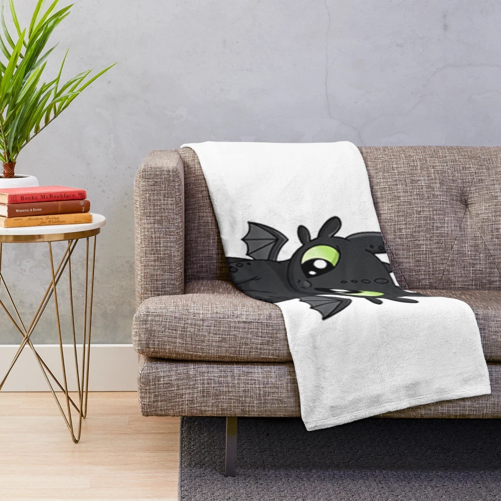 Toothless the Night Fury plush blanket for kids and dragon lovers