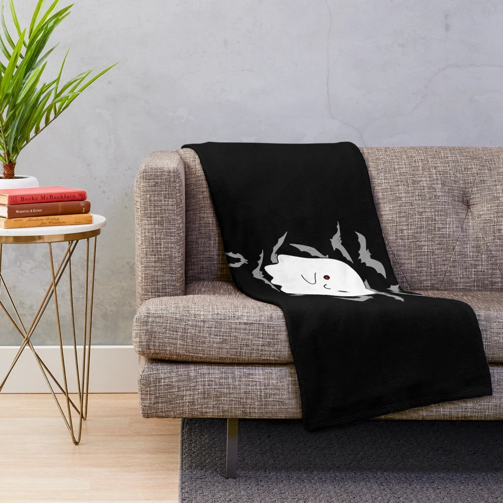 Soft and cozy plush blanket featuring a night ghost design for a spooky and mystical ambiance.
