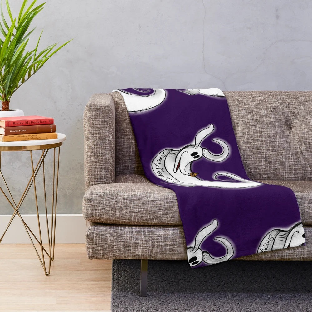 Plush blanket featuring the characters from Nightmare Before Christmas