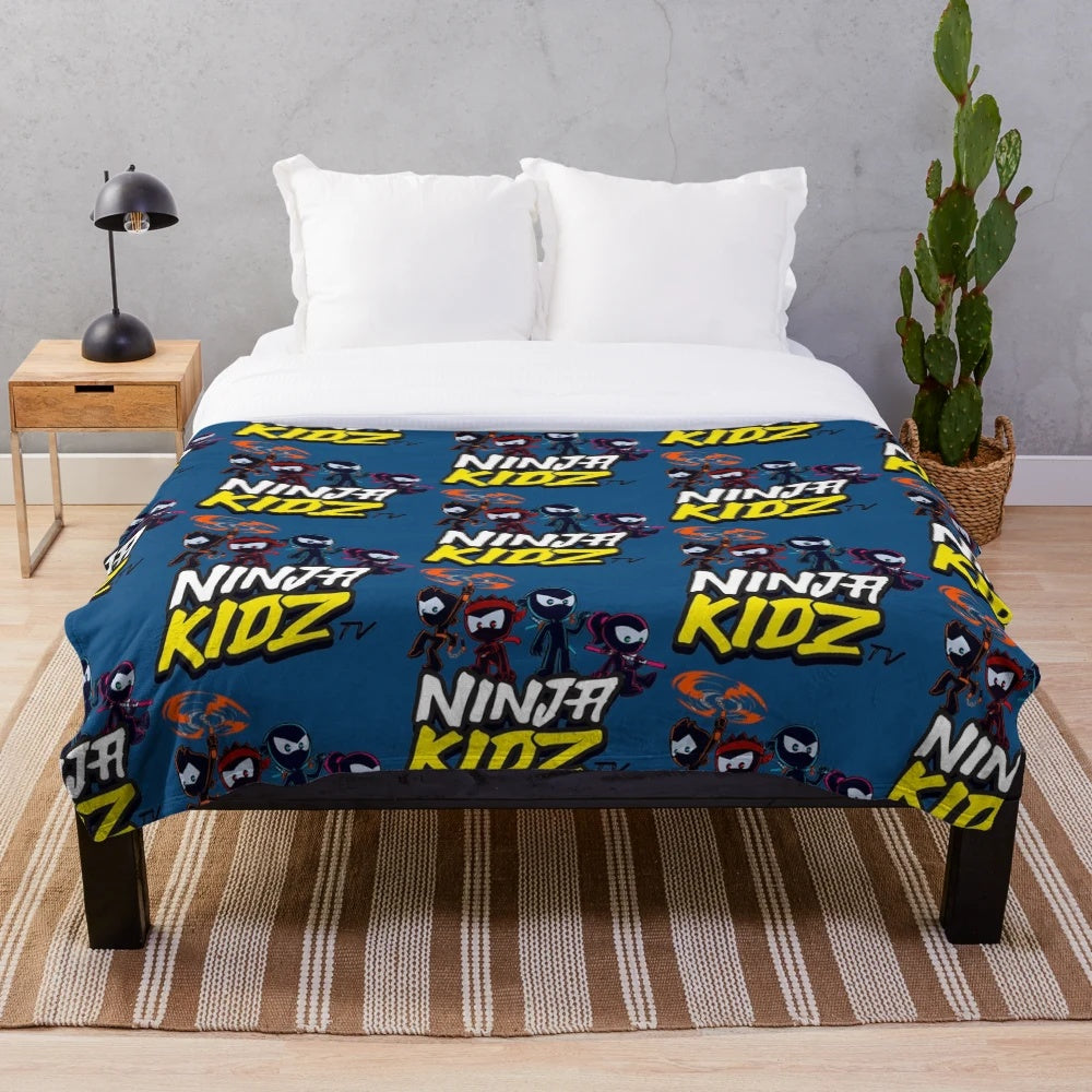 Ninja Kids Plush Blanket with Cartoon Ninja Design