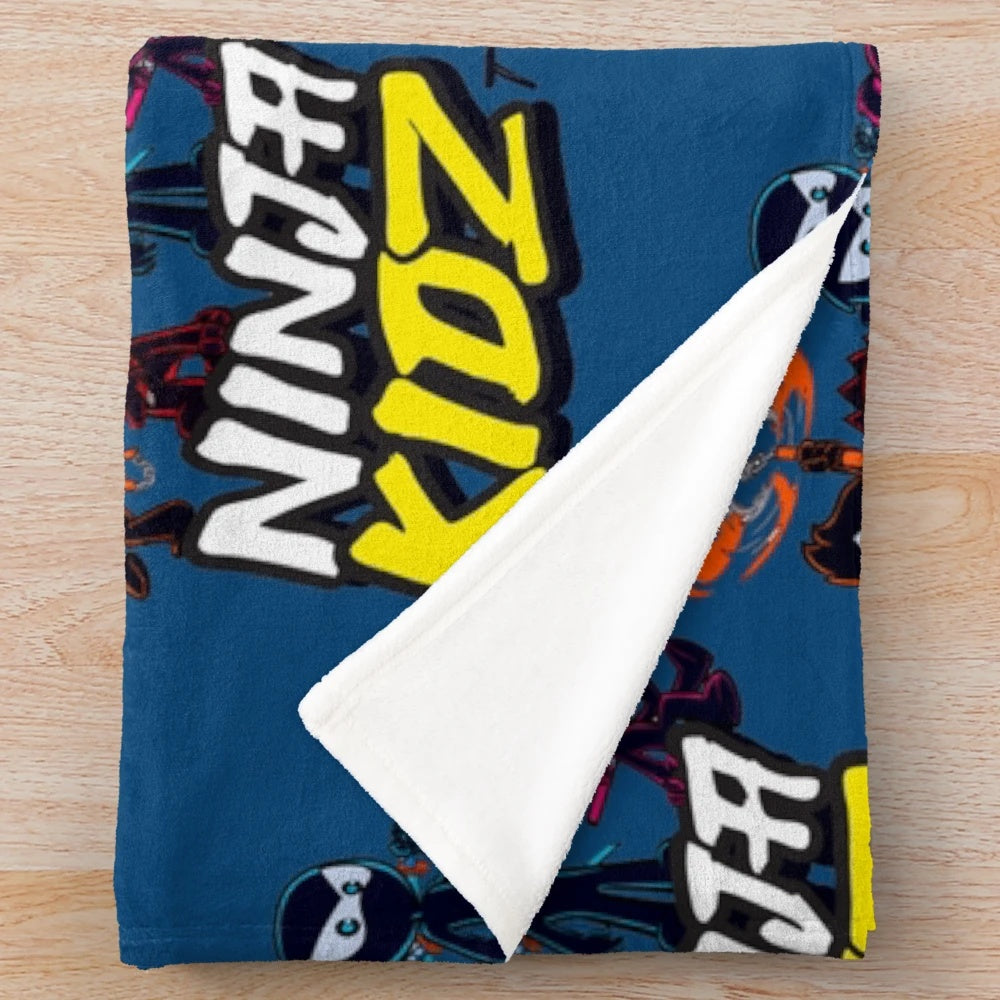 Ninja Kids Plush Blanket with Cartoon Ninja Design