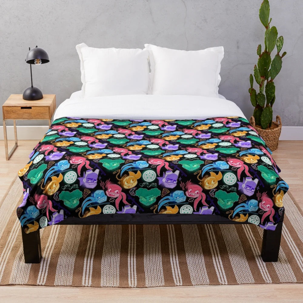 Ninja Turtles plush blanket with cartoon design
