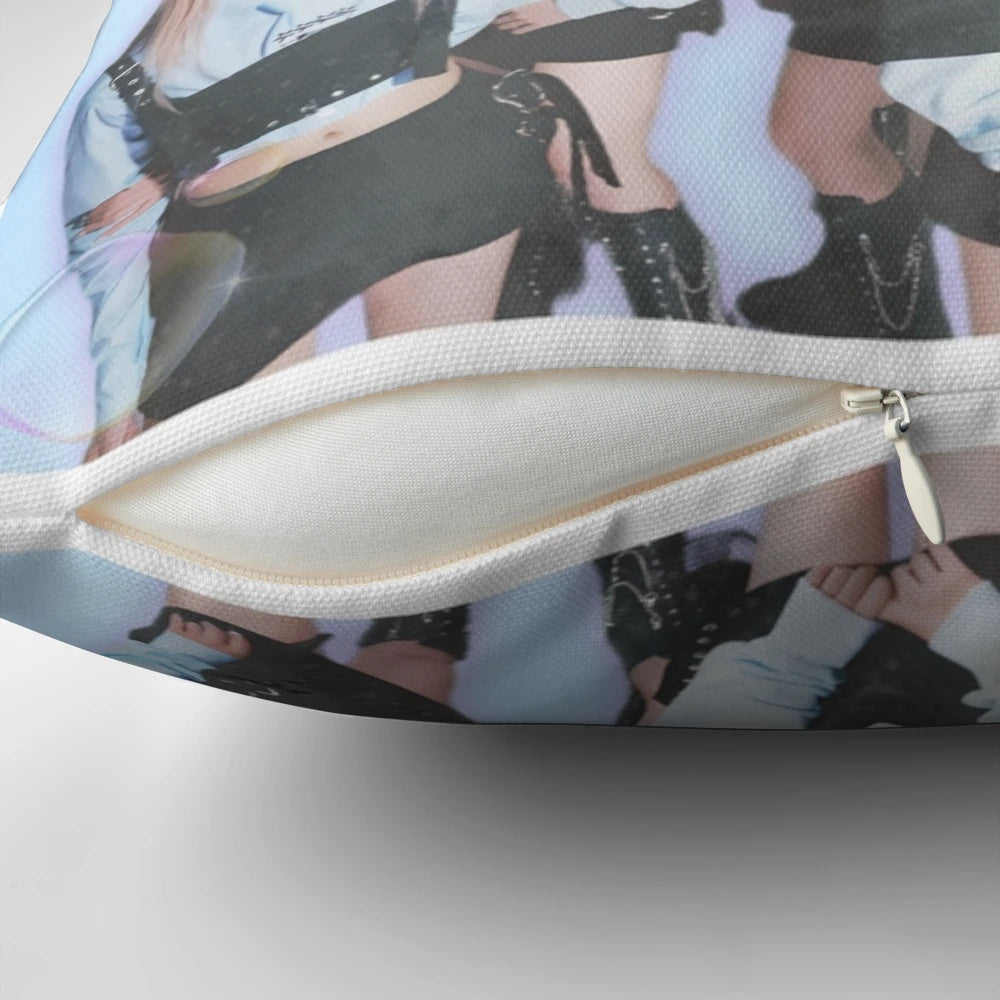 Soft and comfortable NMIXX-themed pillow featuring the group's logo and branding.