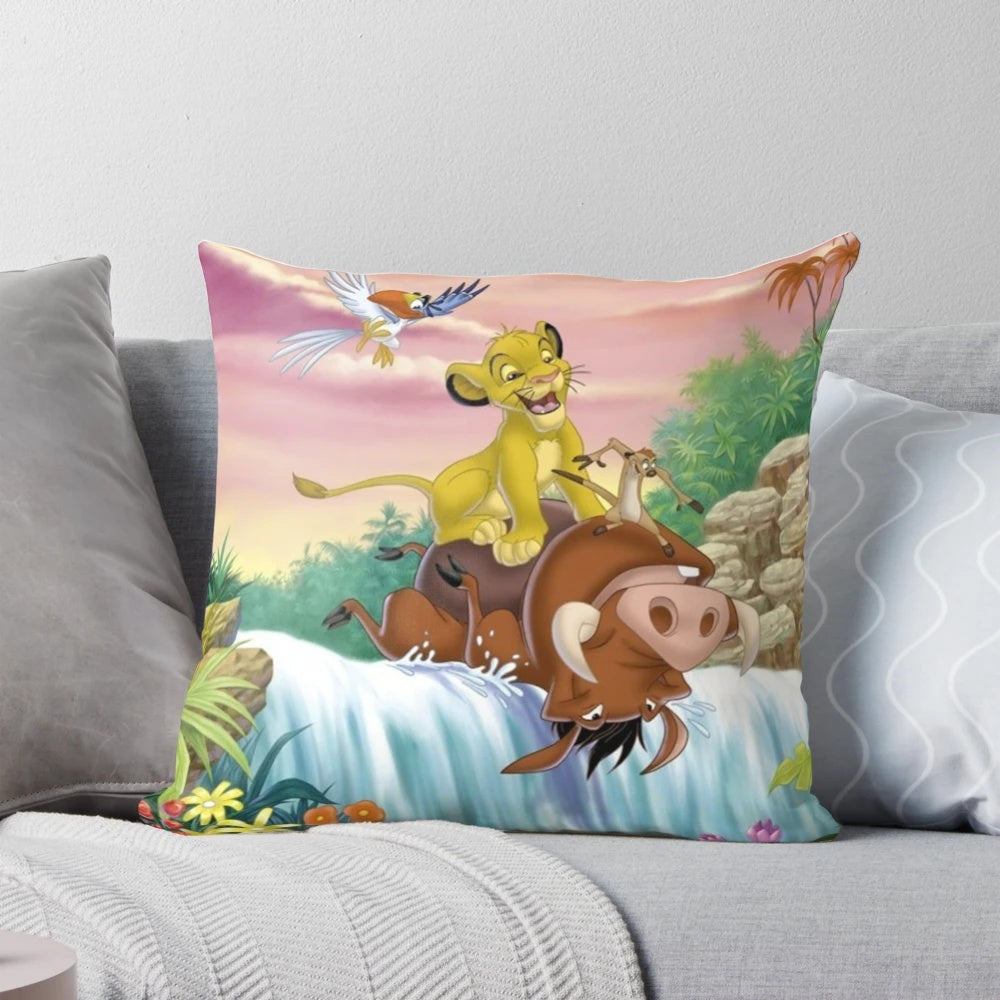 Soft, plush pillow with "No Worries" design, inspired by The Lion King