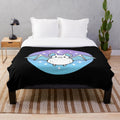 Soft and fluffy plush blanket featuring a cute bat design