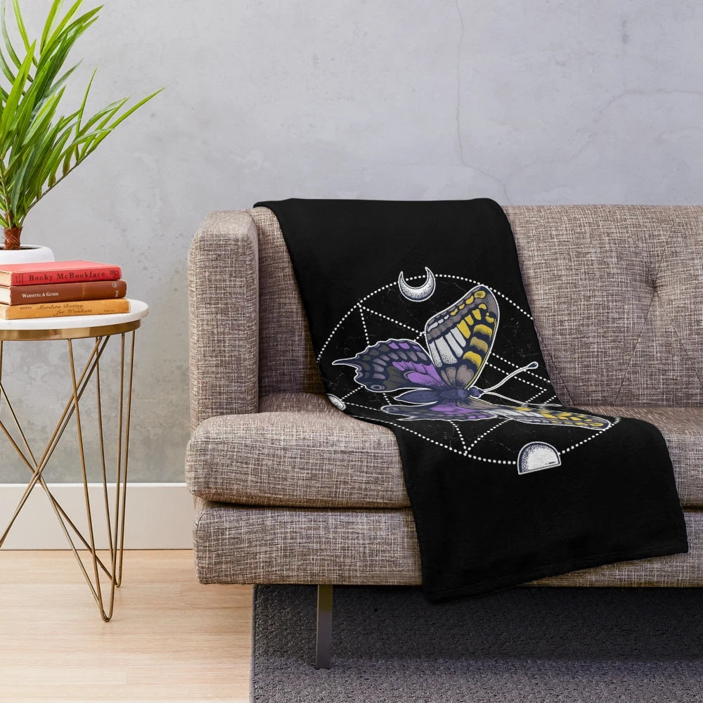 Nonbinary Butterfly Plush Blanket