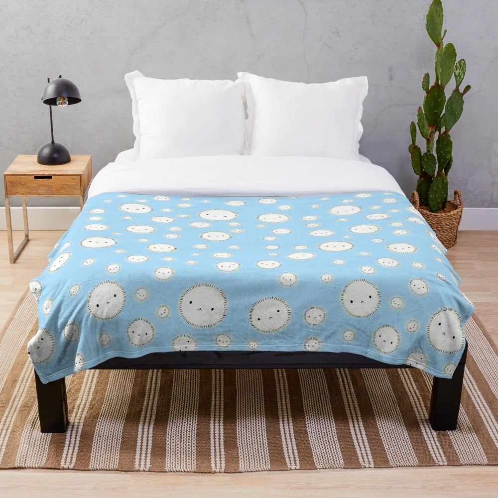 Noragami Yukine-themed puffball pattern plush blanket