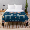 Soft and cozy nordic winter plush blanket with Scandinavian-inspired design