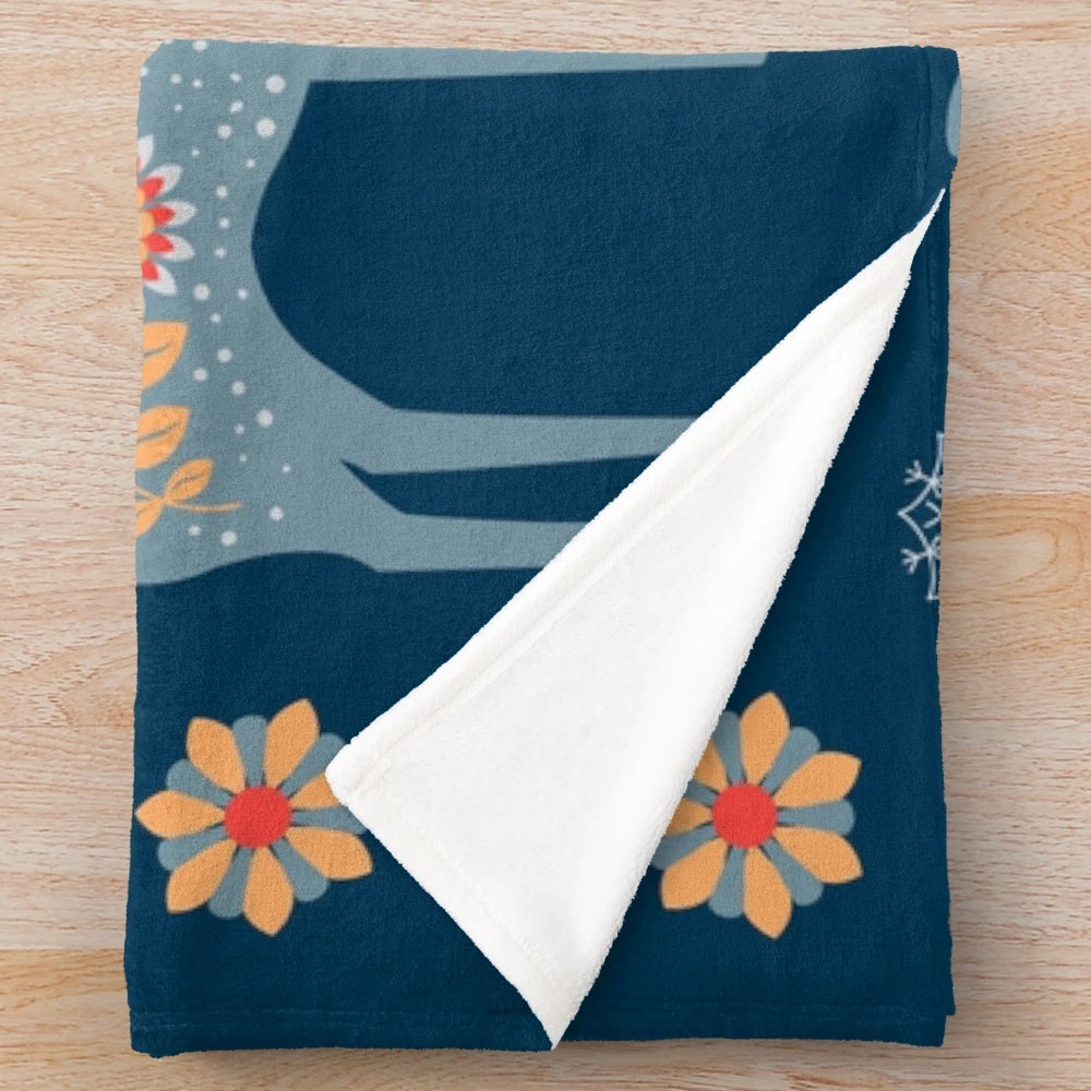 Soft and cozy nordic winter plush blanket with Scandinavian-inspired design