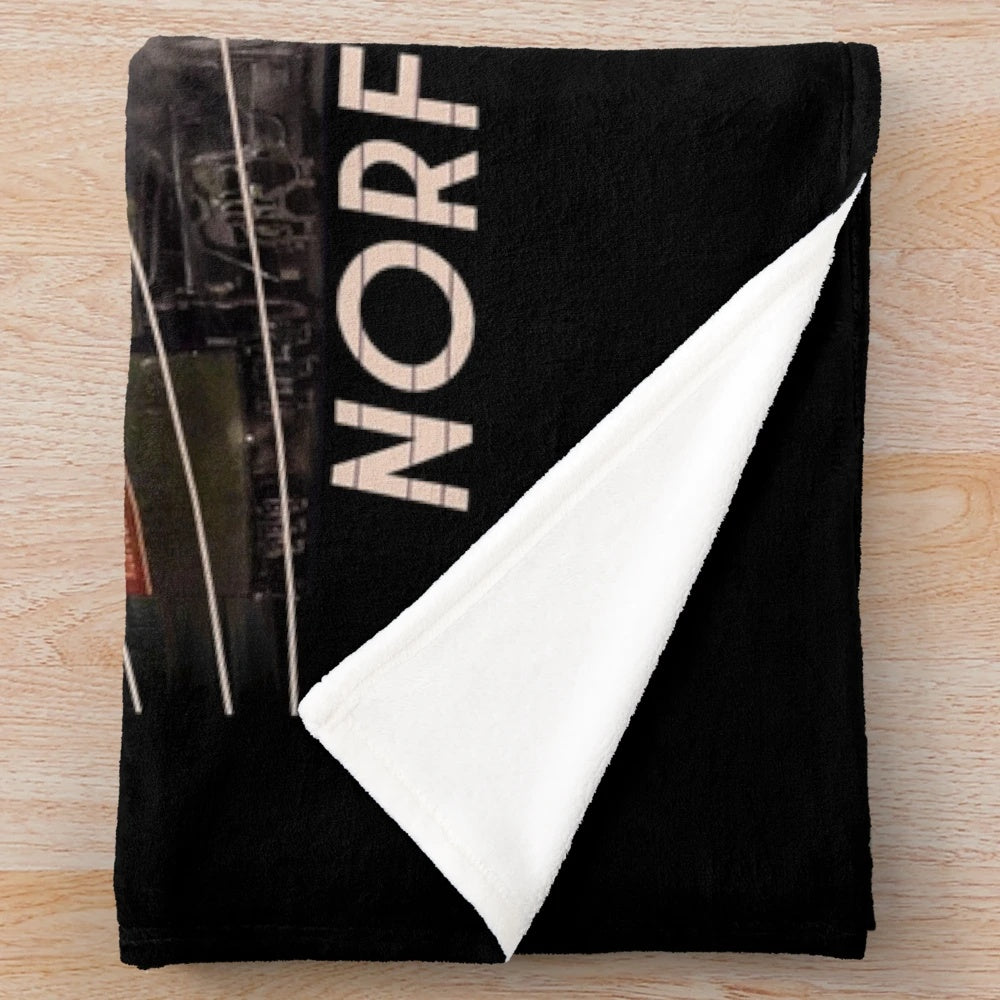 Plush blanket featuring a Norfolk and Western streamliner steam locomotive