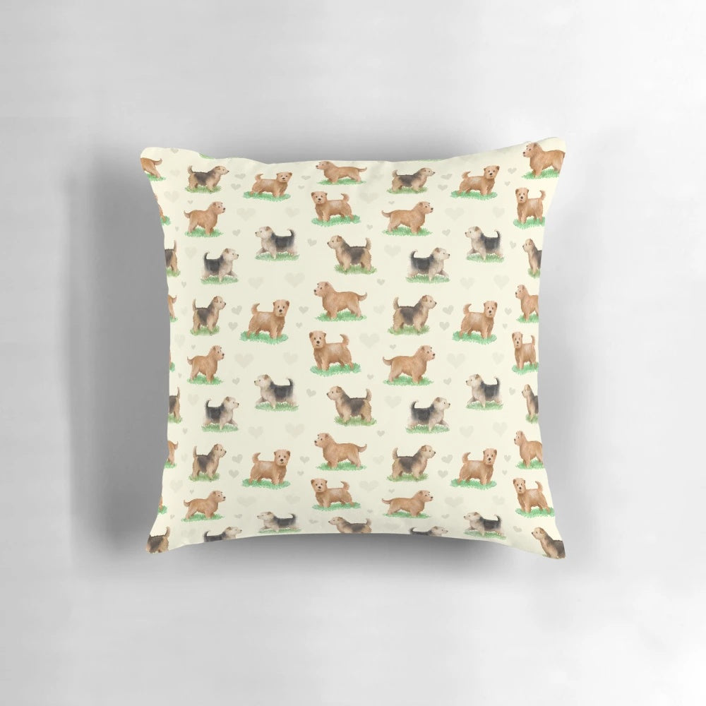 A plush, hypoallergenic Norfolk Terrier breed pillow for your home decor.