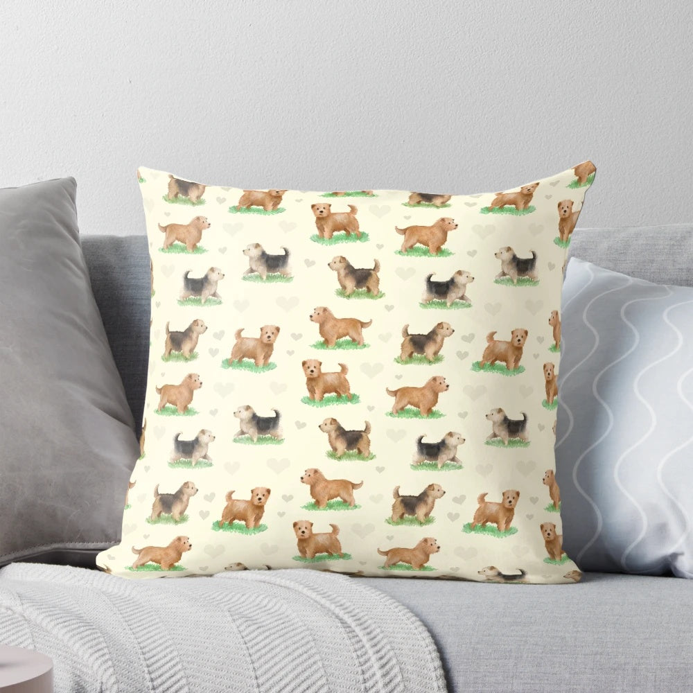 A plush, hypoallergenic Norfolk Terrier breed pillow for your home decor.