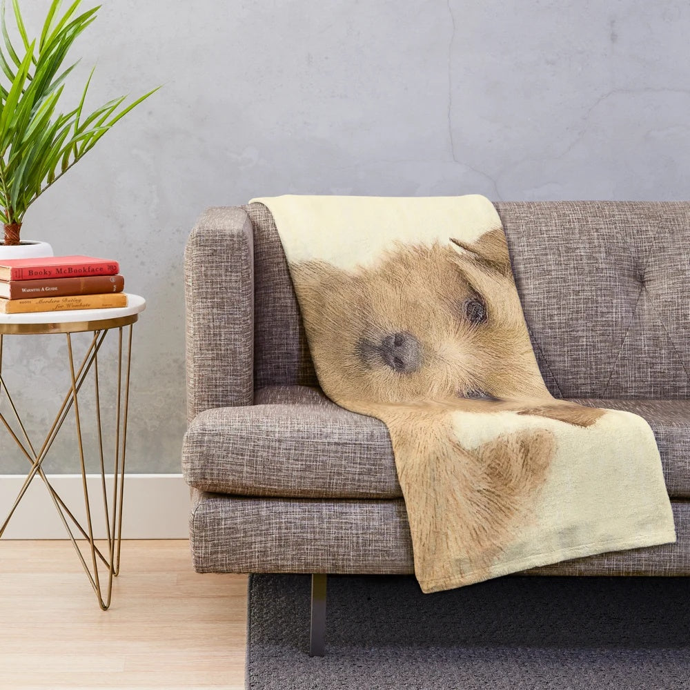 Norfolk Terrier Plush Blanket with Soft, Cuddly Design