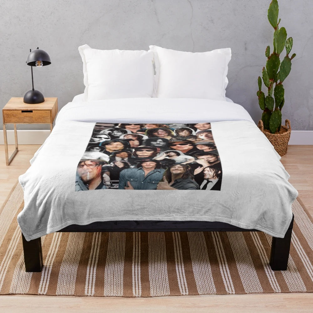 Norman Reedus Collage Plush Blanket