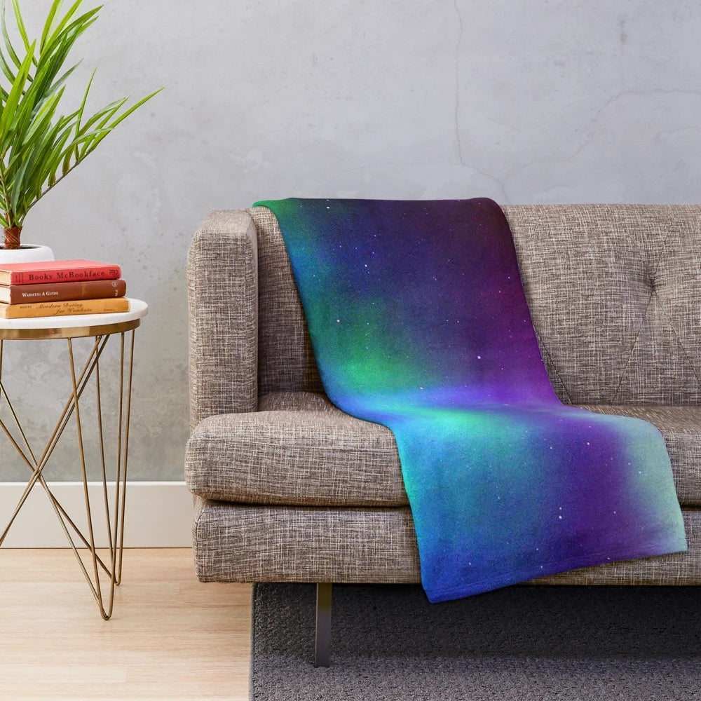 Soft and plush northern lights-inspired blanket