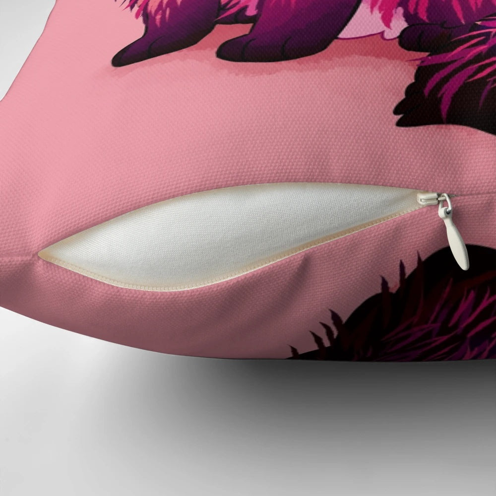 Soft, plush Norwegian Forest Cat pillow for self-love and mental health support.