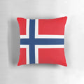 A soft, high-quality pillow featuring the vibrant Norwegian flag design, perfect for adding a touch of Norwegian pride to any room.