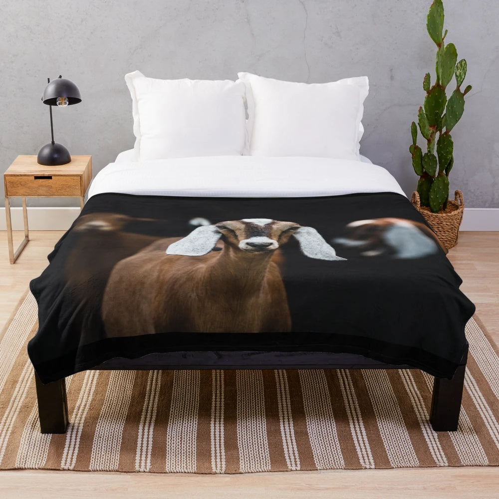 Nubian goat plush blanket