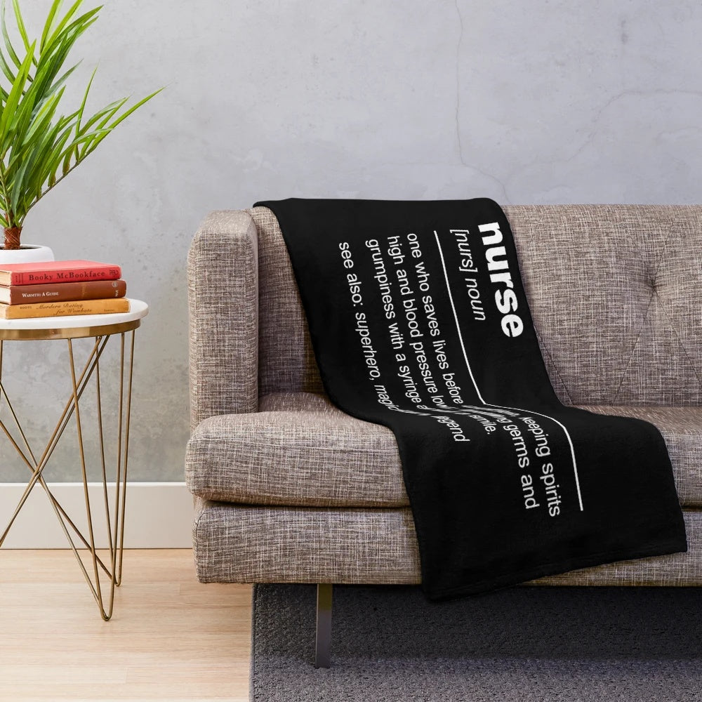 Nurse plush blanket with nurturing and inspiring message