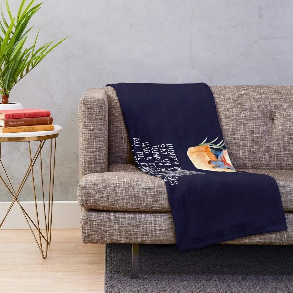 Soft and snuggly plush blanket featuring the iconic Humpty Dumpty nursery rhyme character