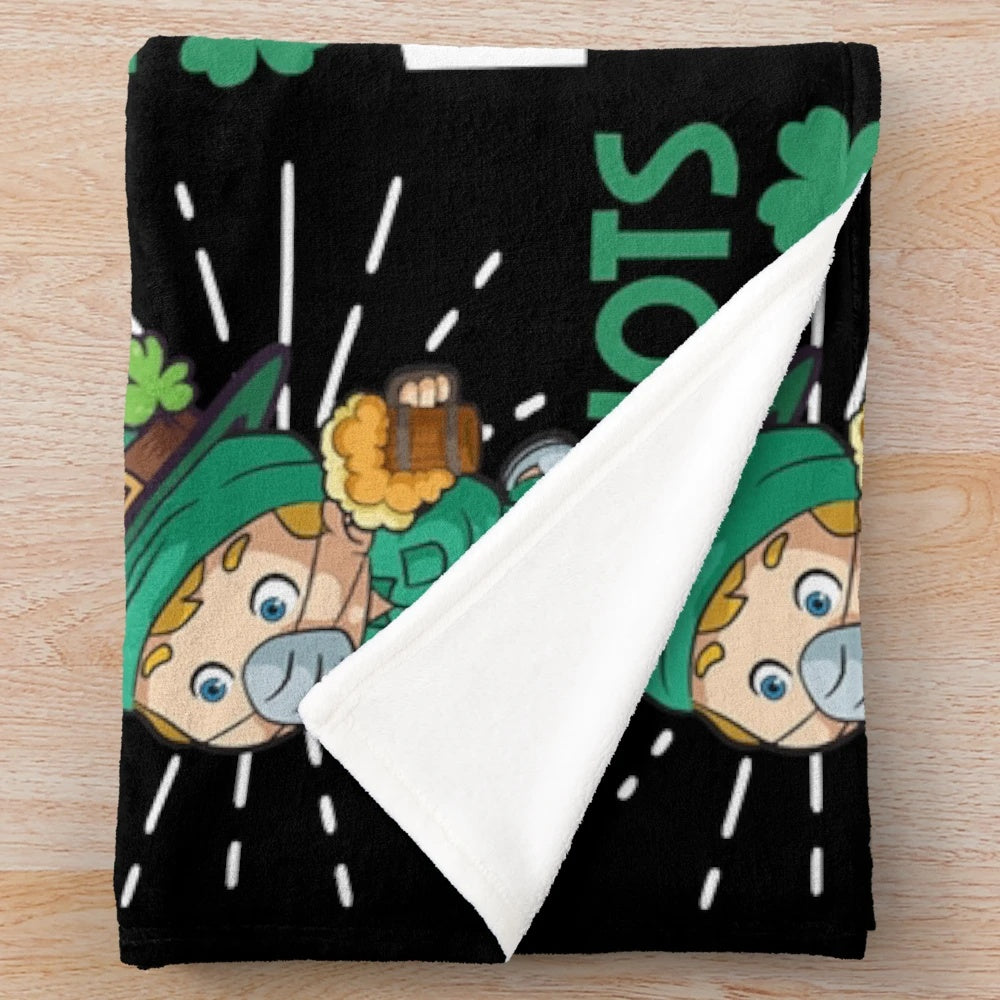 Soft and plush St. Patrick's Day-themed blanket for nurses