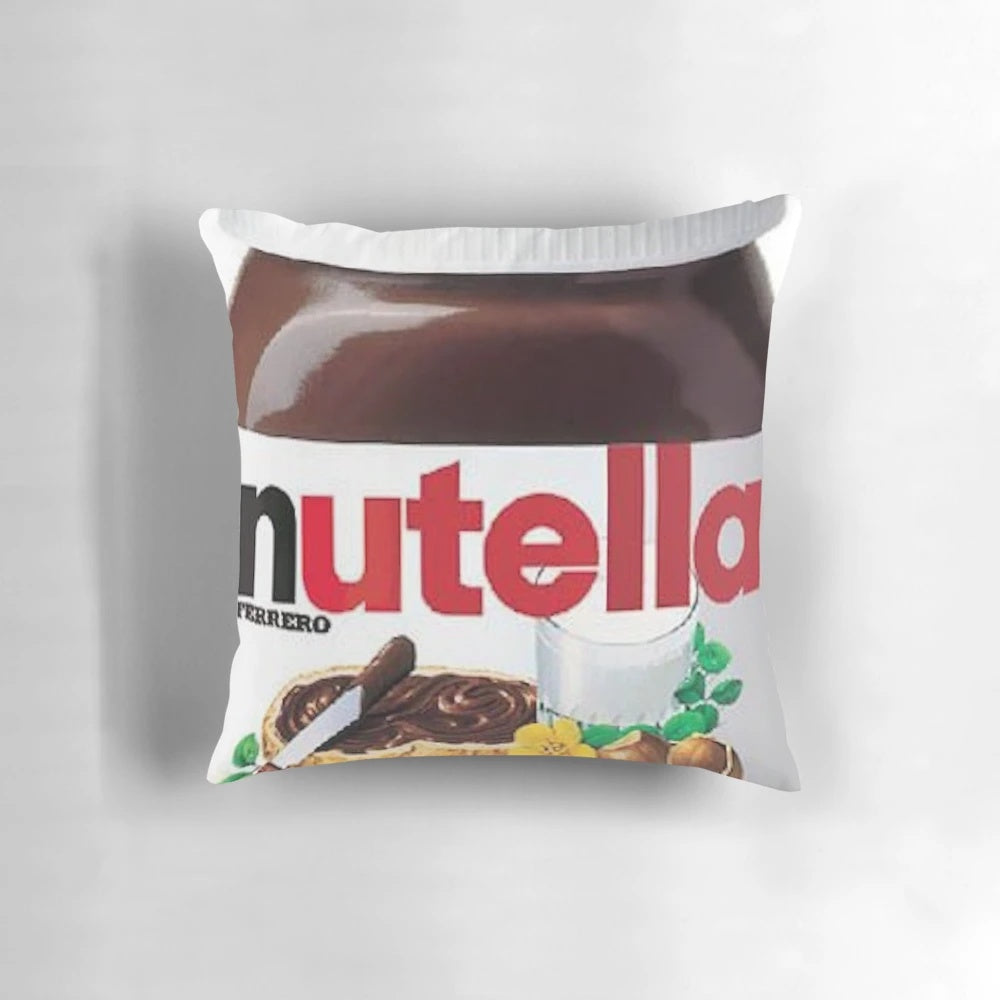 Soft, plush nutella-colored pillow with a stylish pattern