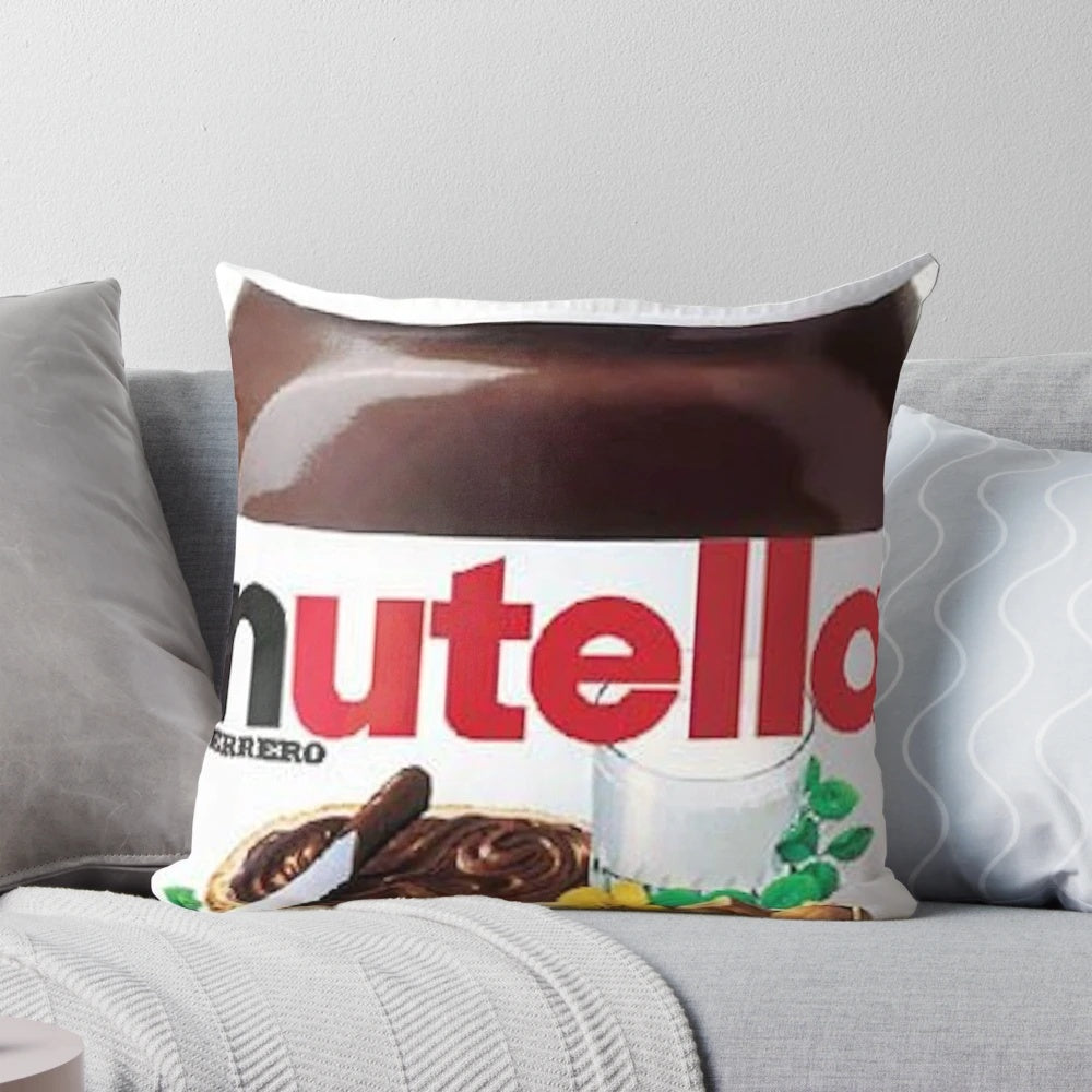 Soft, plush nutella-colored pillow with a stylish pattern
