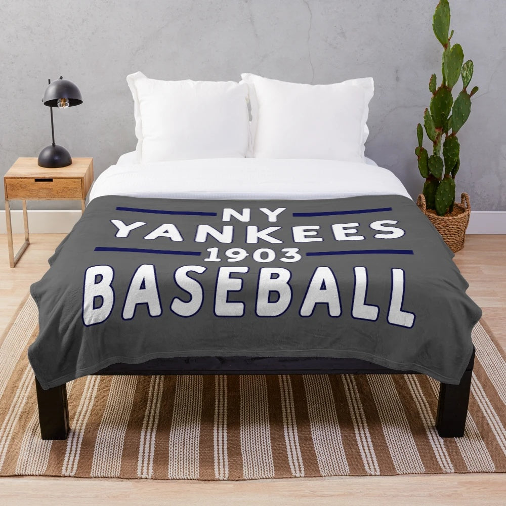 NY Yankees inspired plush blanket for baseball fans