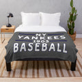 NY Yankees inspired plush blanket for baseball fans