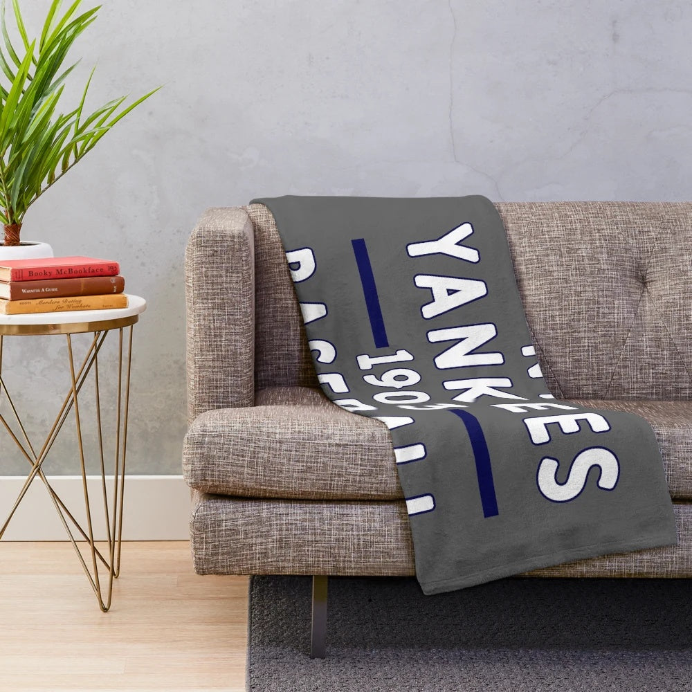 NY Yankees inspired plush blanket for baseball fans