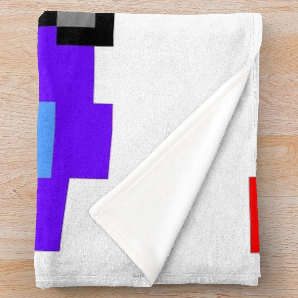 Nyan cat plush blanket with vibrant rainbow design