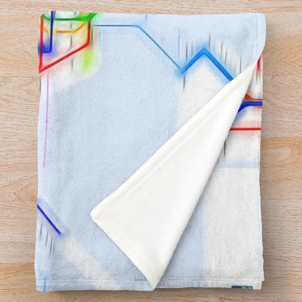 NYC subway map design on a plush, soft blanket