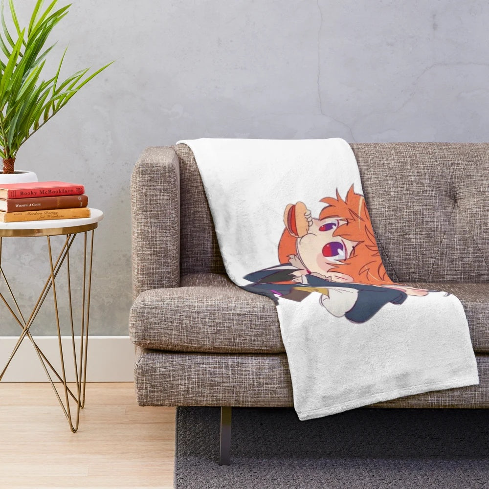 Obey Me Plush Blanket with Chibi Demon Characters