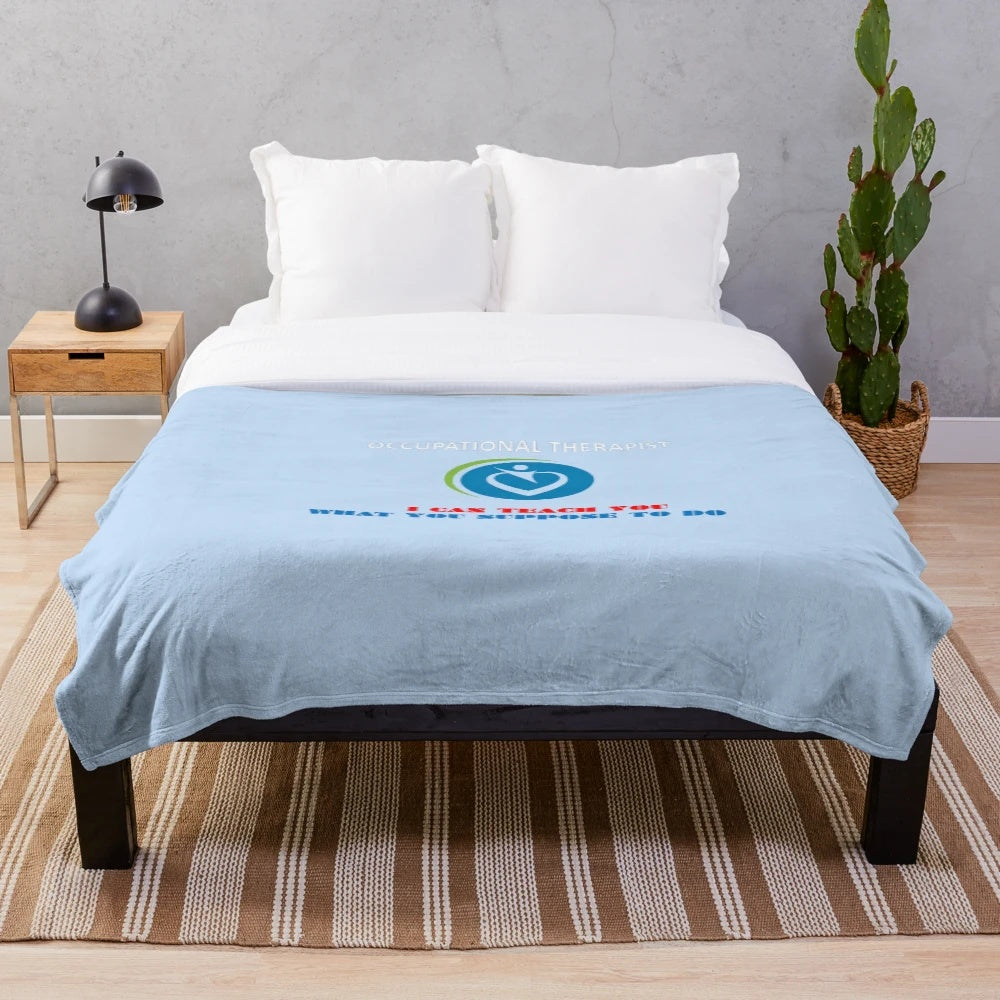 Occupational therapist plush blanket
