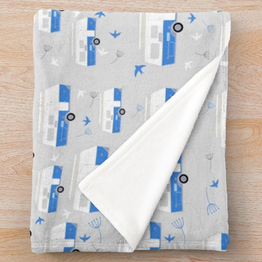 Soft and plush ocean-themed blanket with a vibrant pattern