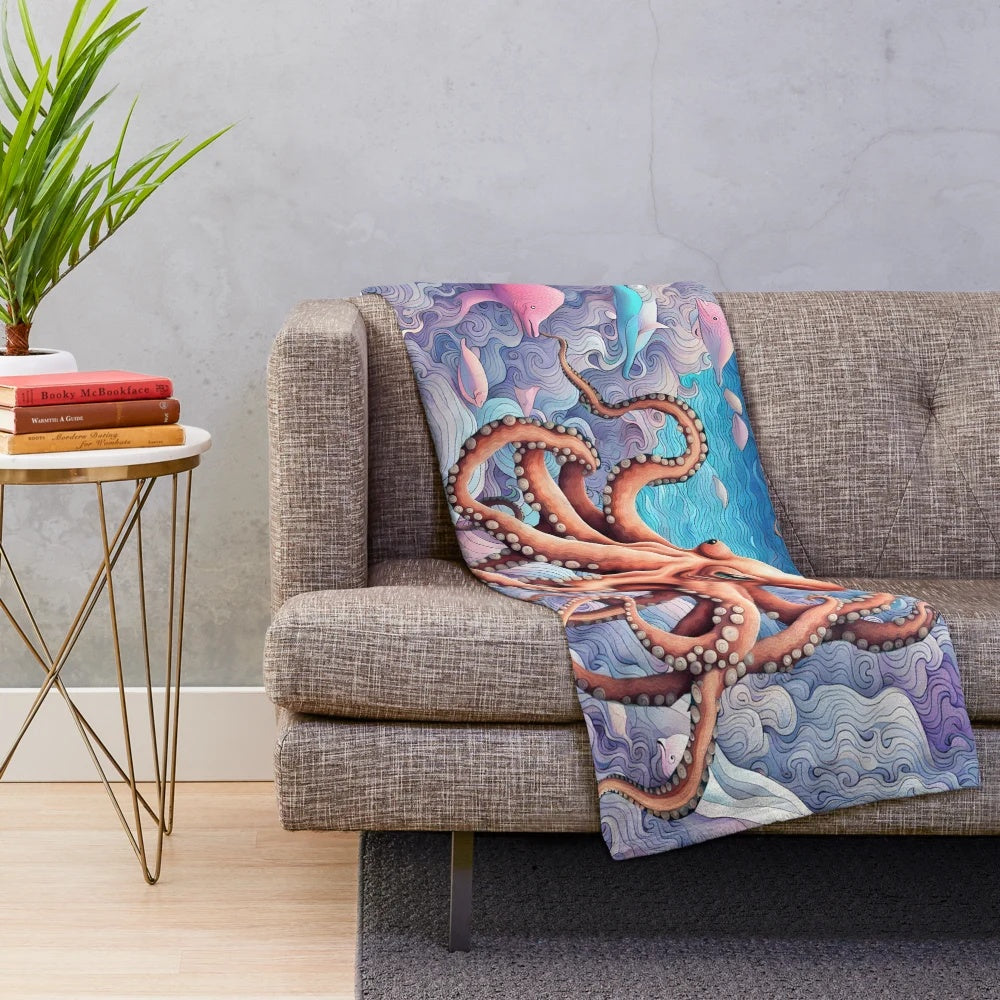 Soft and Cuddly Octopus Plush Blanket for Home Decor