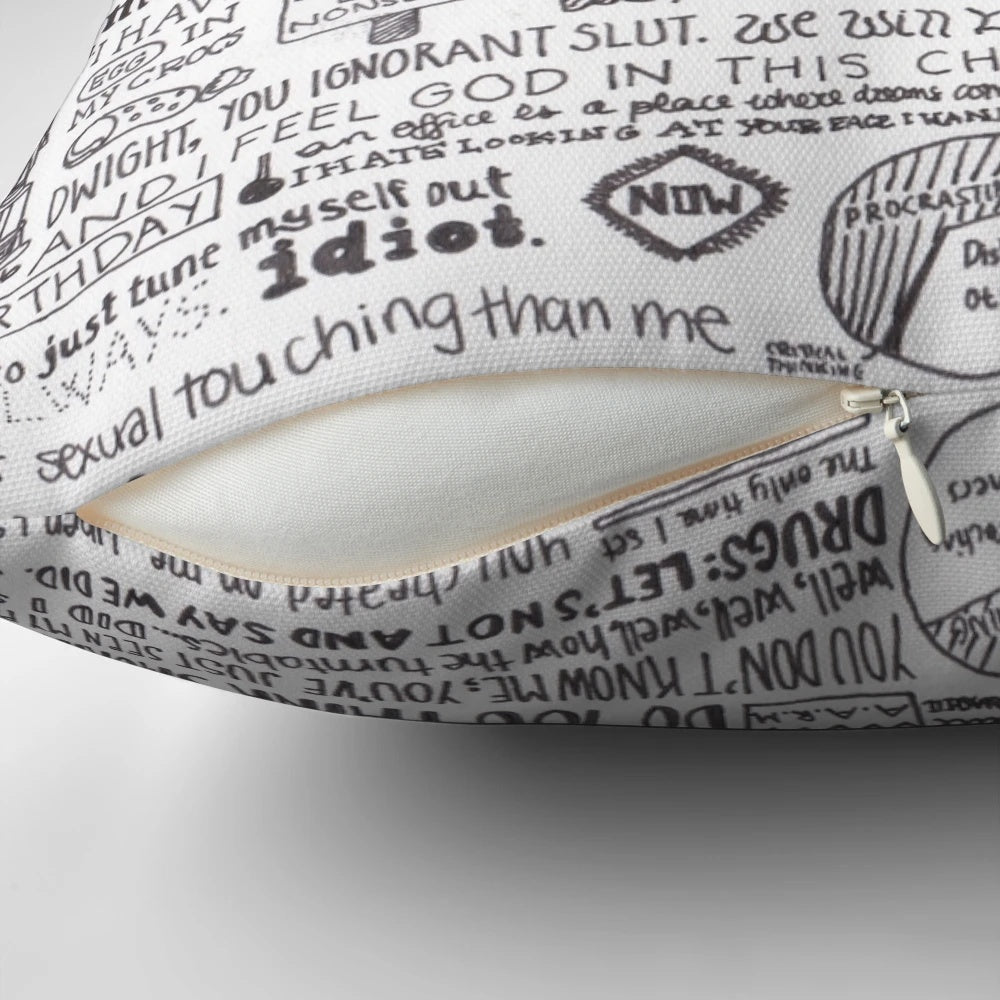 A plush, office-themed pillow inspired by the hit TV show "The Office"