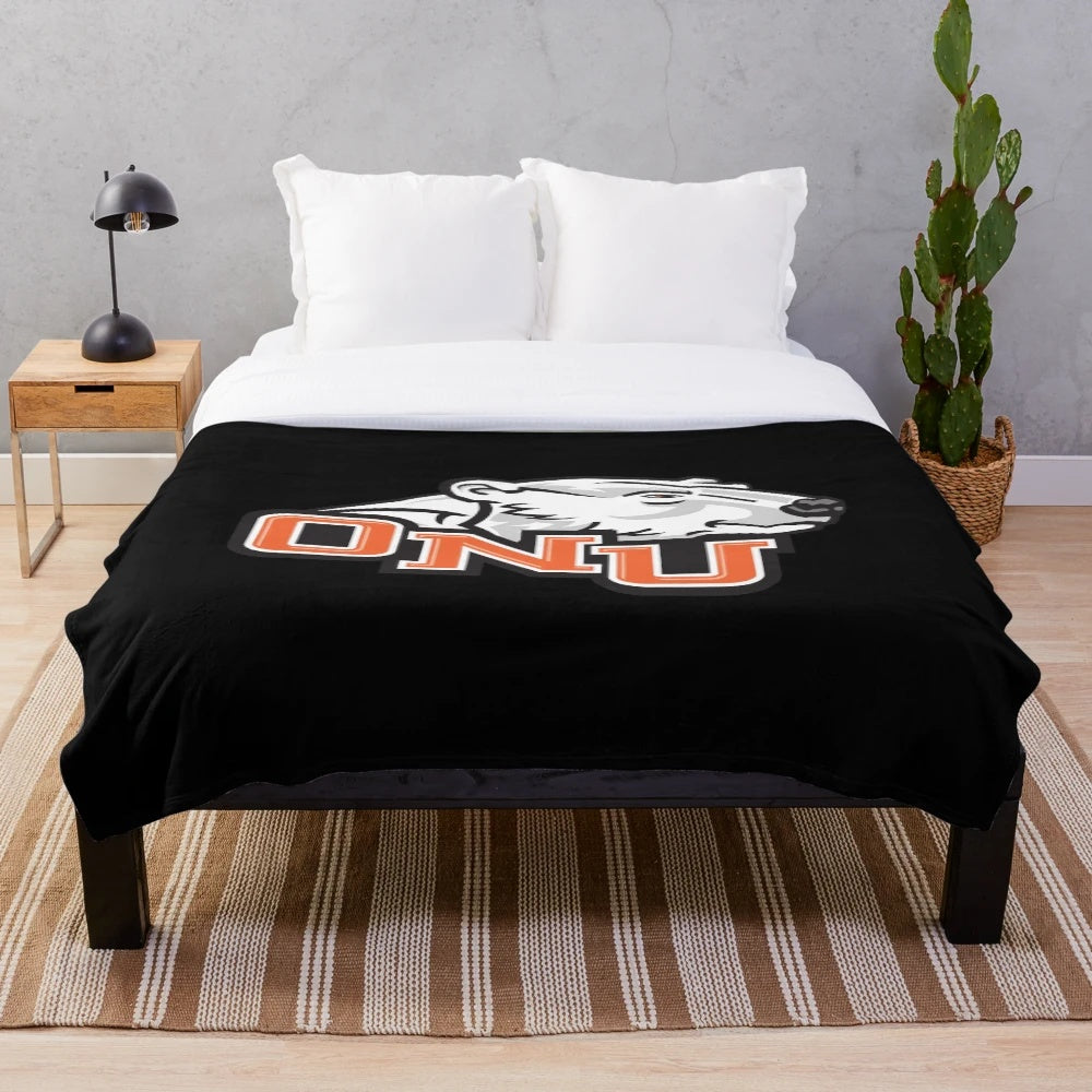 Soft and warm plush blanket featuring the Ohio polar bears design