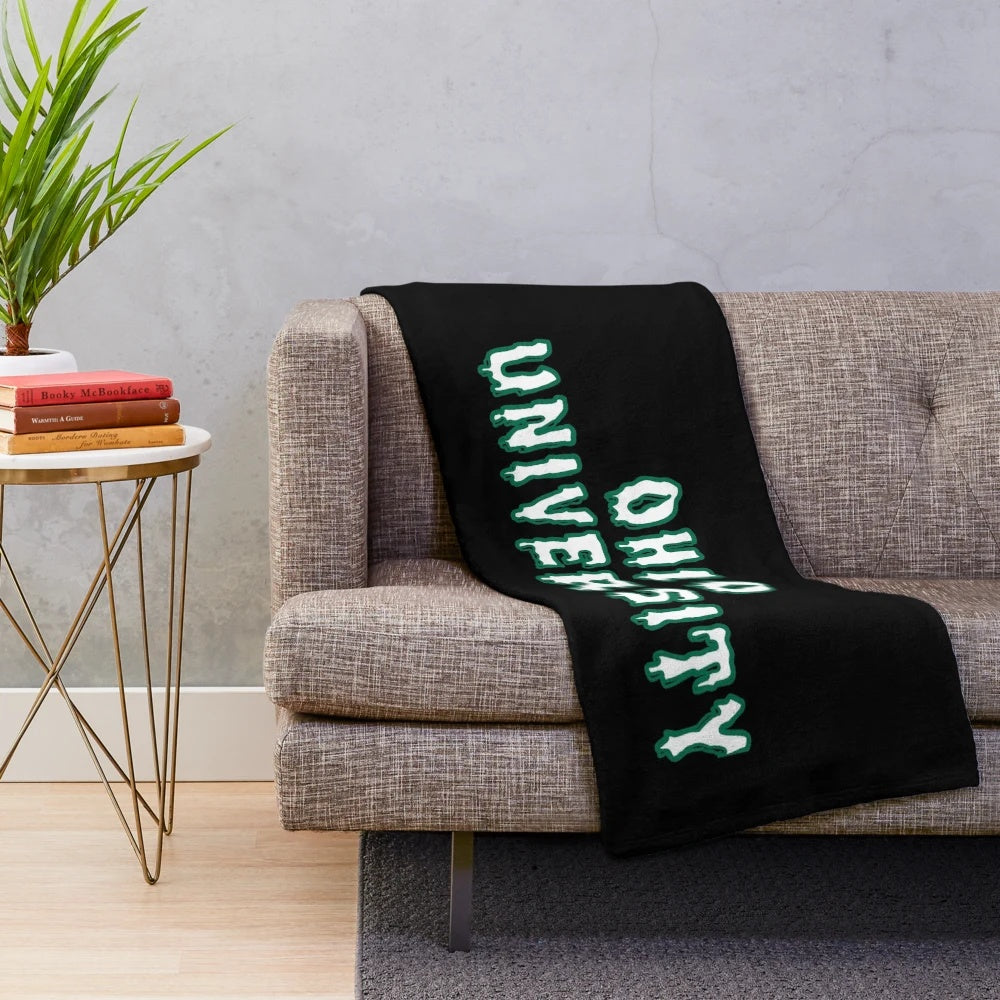 Soft and plush Ohio University-themed blanket