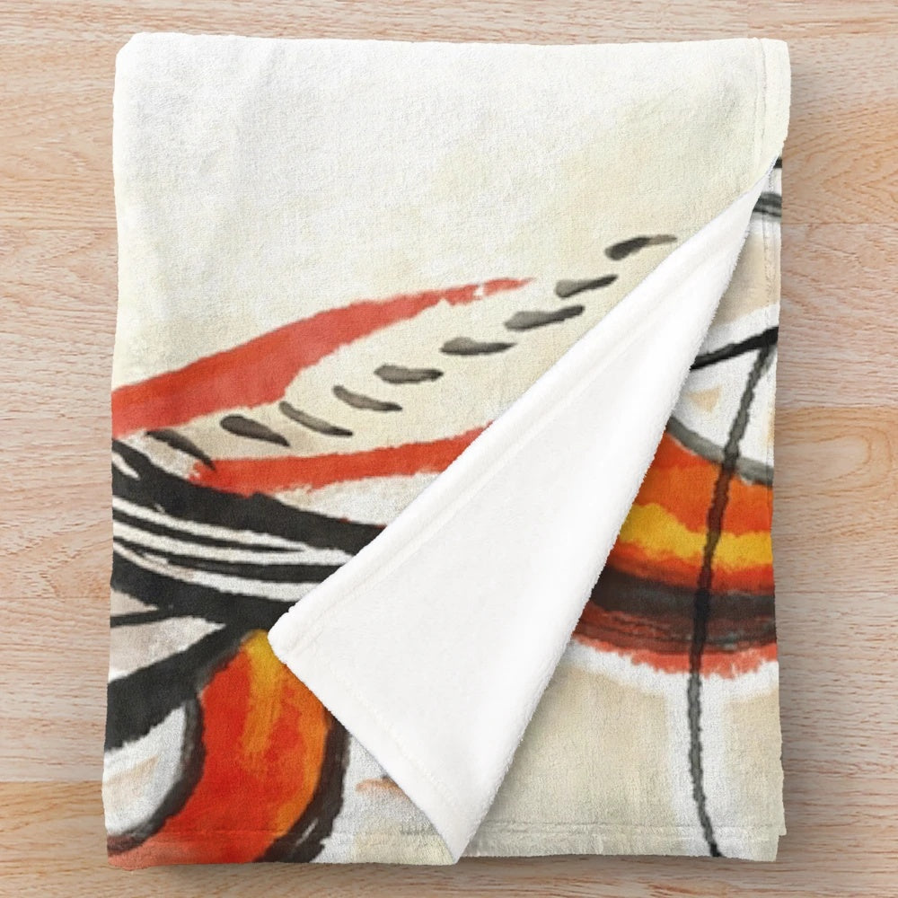 Plush blanket depicting the Japanese wolf spirit Amaterasu from the Okami video game