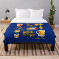 Oktoberfest-themed plush blanket featuring a vibrant beer festival design