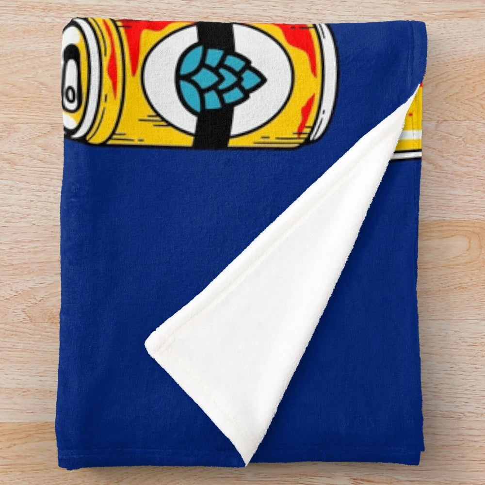 Oktoberfest-themed plush blanket featuring a vibrant beer festival design
