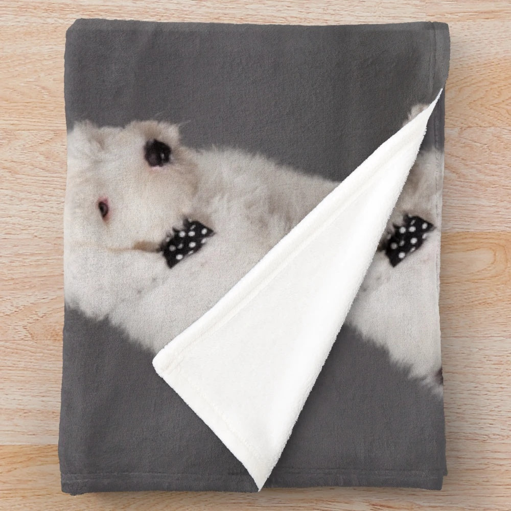 Soft and fluffy Old English Sheepdog plush blanket for pets and home decor