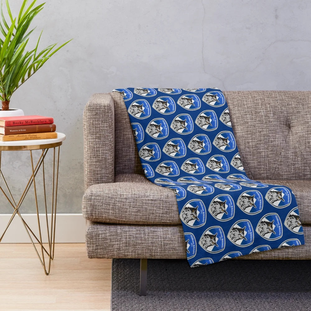 Oldham Athletic plush blanket with team logo and crest