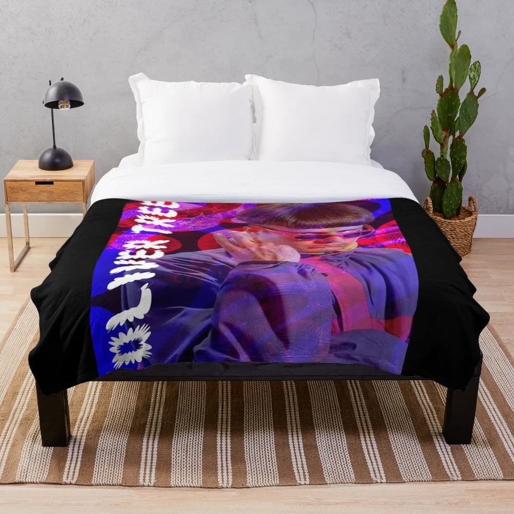Bright and Trippy Oliver Tree Themed Plush Blanket
